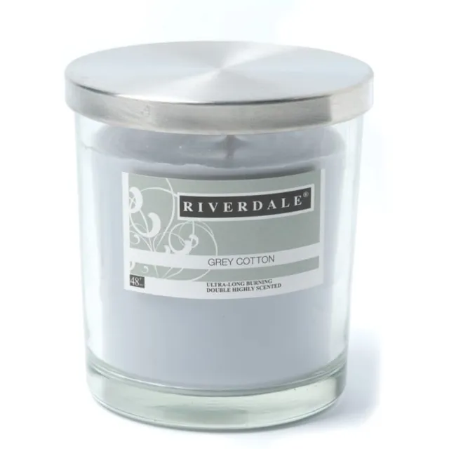 Riverdale Geurkaars - Grey Cotton - 48+ branduren. Ø 9cm Grijs