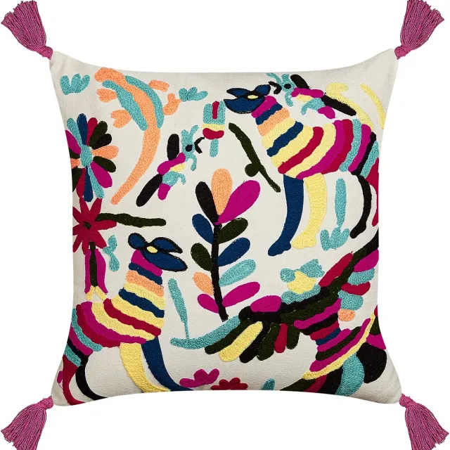 Beliani RAIGANJ - Sierkussen - Multicolor - 50 x 50 cm - Katoen Meerkleurig