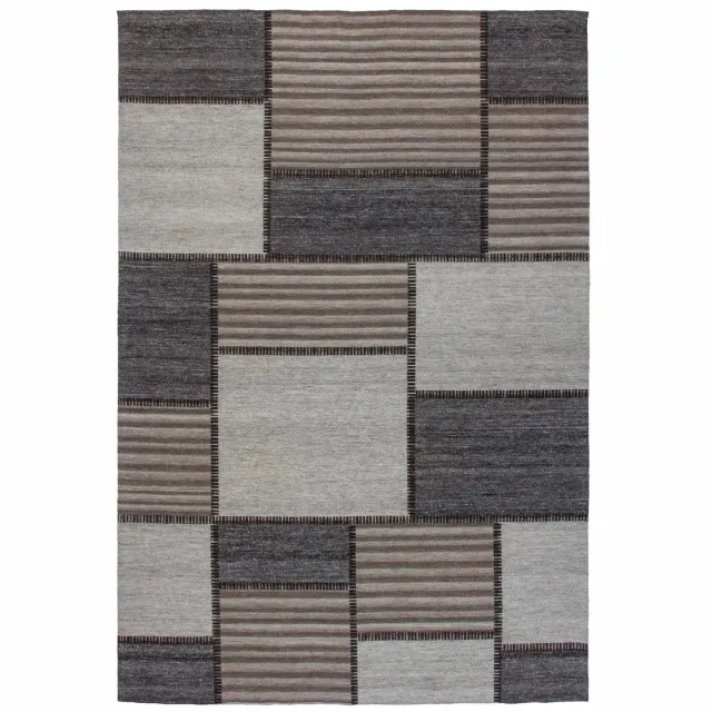 Dutch XXL Wollen Vloerkleed | Tapijt | Phoenix | Blokken | Naturel/Crème | 120x170 cm