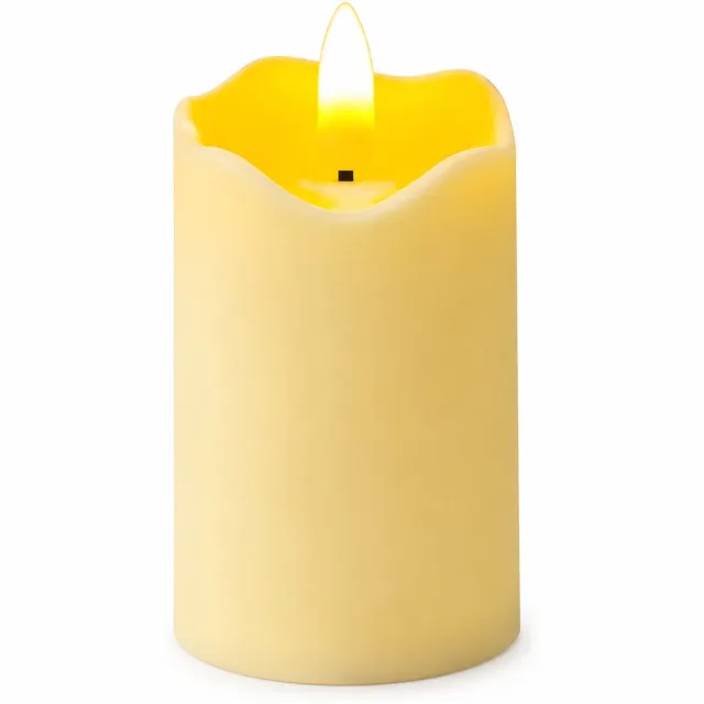 SWGOTA led kaarsen, 5 x 7 cm, met vlamvormig licht en kunststof behuizing, 12 per displaydoos Wit