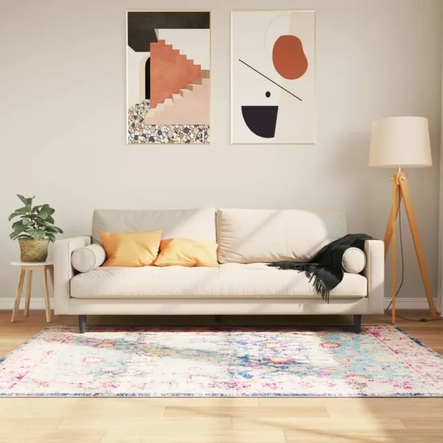 vidaXL Vloerkleed wasbaar 120x180 cm meerkleurig blauw, foto 2