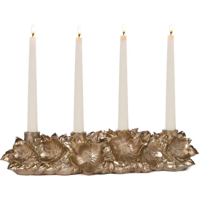 Goodwill KAARSENHOUDER-BLOEM-CHAMPAGNE-4 KAARSEN-44 CM-CHIQUE-EXCLUSIEF-UNIEK