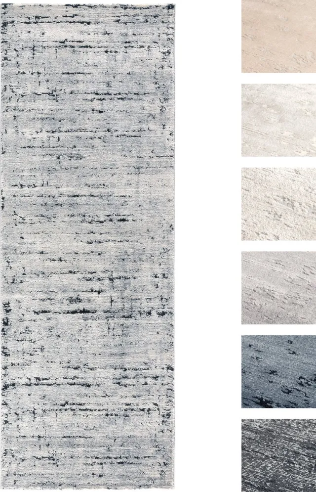 TESSO LIVING Modern Laagpolig Vloerkleed – 80 X 300 cm – Grijs – Premium Woonkamer Tapijt – Geschikt voor Vloerverwarming