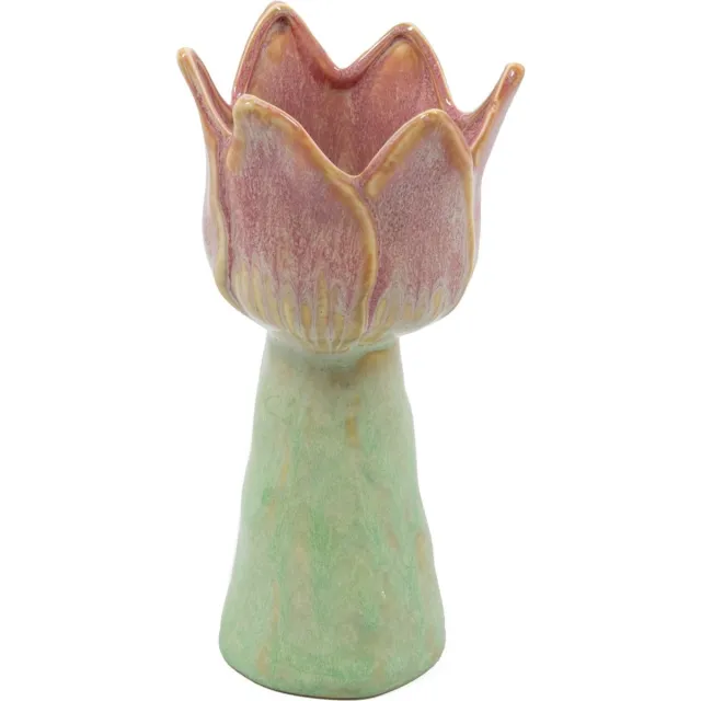 homebound by ky Aardewerk vaas tulp peach | 10x9,5x19,7cm | bloemenvaas keramiek bloem roze Multi