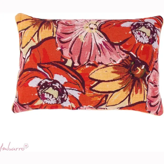 Imbarro Home & Fashion Imbarro - Kussen - Sierkussen - Peony - Robuust Katoen - Bloemen - 40x60cm Rood