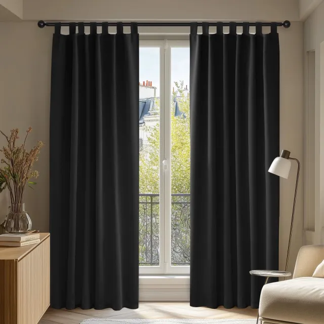 Ibenzoa Premium Verduisteringsgordijnen Set van 2 voor Optimale Privacy en Comfort zwart