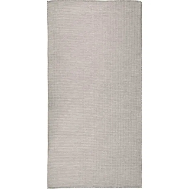 vidaXL Buitenkleed platgeweven 100x200 cm lichtgrijs grijs
