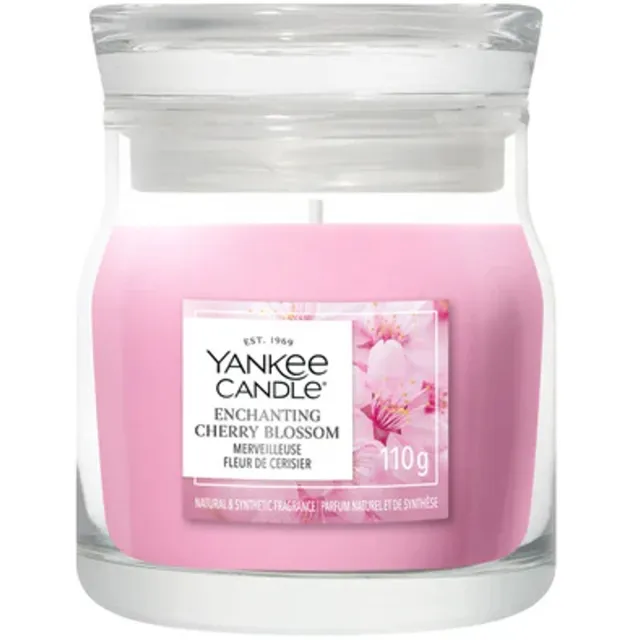 Yankee Candle Enchanting Cherry Blossoms Small Jar Geurkaars - tot 30 branduren Roze