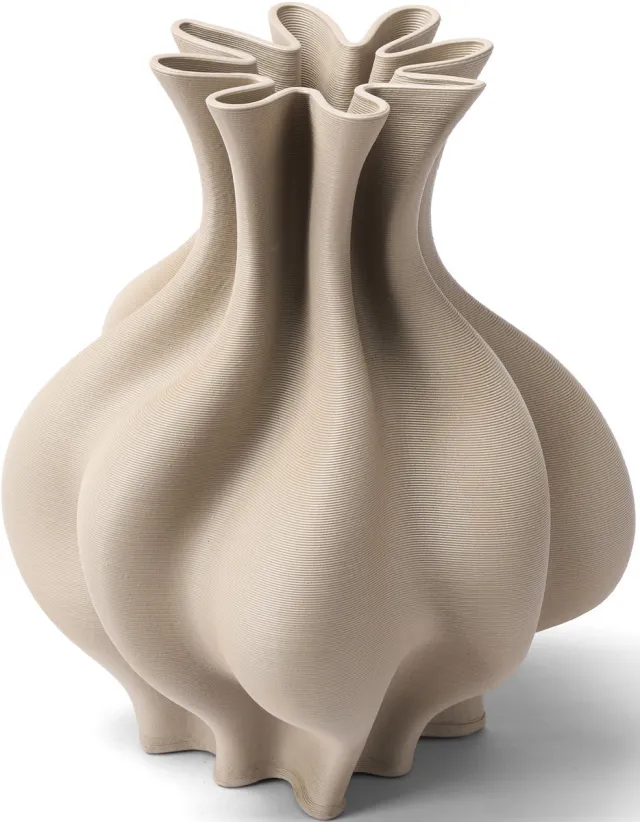 Studio RAR Vaas Calyx - Vaas keramiek - Taupe - H 28 cm
