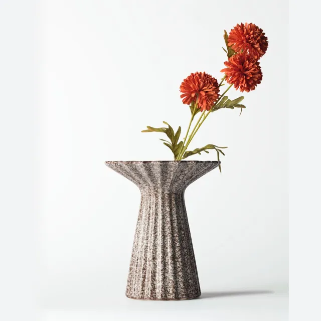 HEMA Vaas ⌀20x24.5cm Zwier keramiek spikkel bruin (bruin)