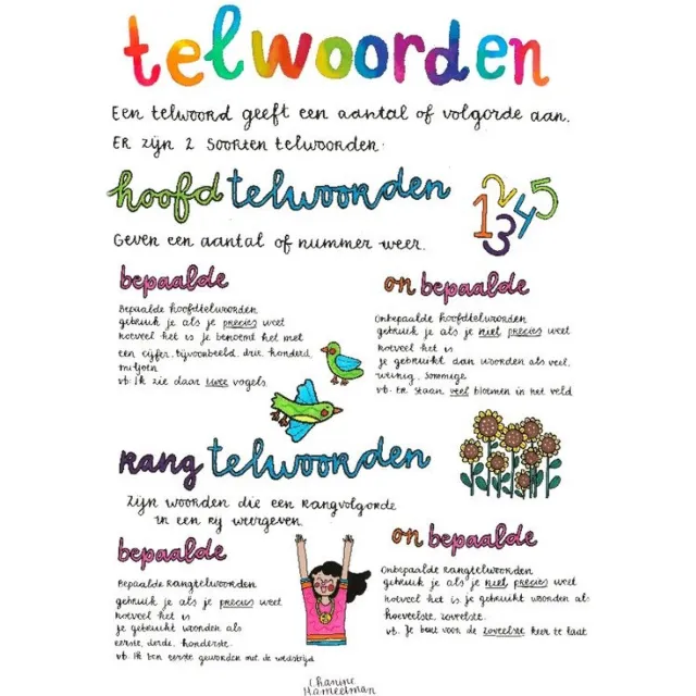 Flexjuf A3 poster - Taal - Telwoorden Taal A3 Telwoorden