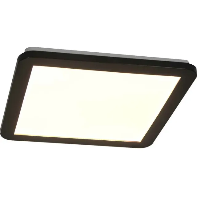 Globo Lighting Plafondlamp zwart vierkant Ganglamp LED keukenlamp opaal, 18W 1000lm neutraal wit, LxBxH 30x30x3 cm