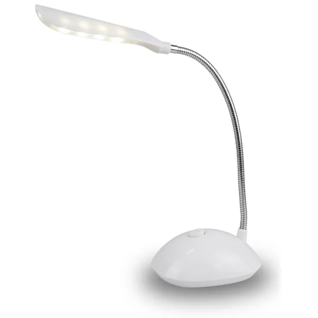 WiseGoods LED Bureaulamp Flexibel 360° - Tafellamp en Leeslamp op Batterij - Bedlamp voor Kantoor en Thuis - Wit