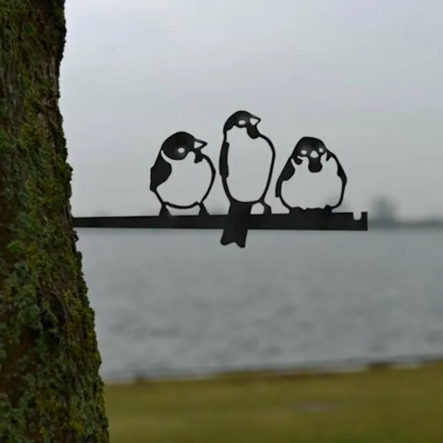 Birdwise cortenstalen tuindecoratie Huismus Trio Grijs