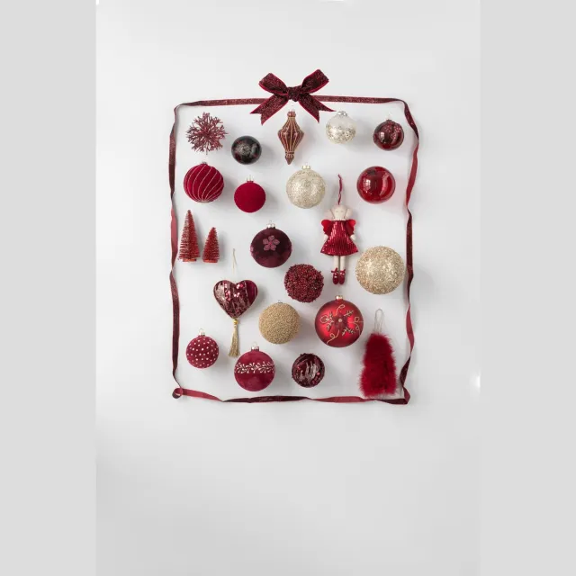 J-Line kerstbal Gebroken - glas - zilver - small - 4 stuks