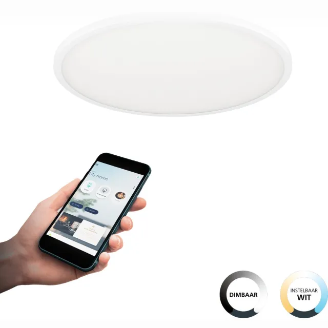 EGLO connect.z Sarsina-Z Plafondlamp - Ø 60 cm - Wit - Instelbaar wit licht - Dimbaar - Zigbee