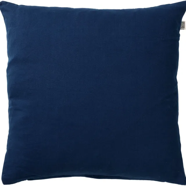 Dutch Decor JAMES - Sierkussen 45x45 cm - duurzaam katoen - effen kleur - Insignia Blue - donkerblauw - Inclusief binnenkussen - Luxe kussens voor woonkamer & bank