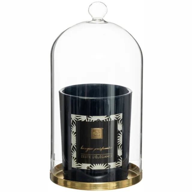 Atmosphera Feel geurkaars in glas - 210 g, bloemen en citrus, Ø 10 cm Blauw