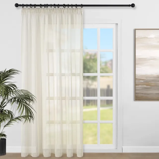 Unyqoos Transparante Gordijnen met Elegante Plooiband voor Stijlvolle Interieurs, 300 x 240 cm wit