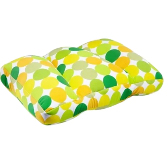 House of Healthbrands Kuschelmaxx XXL-kussen 60 x 40 cm met 3 interne vakken dus vormvast- Punkte Gelb-design - Stevig en zacht - Mooie print - Gevuld met microgranulaat - Vormvast & Wasbaar - Ideaal voor op de bank, bed, auto of op reis - Inclusief Wasnet wit