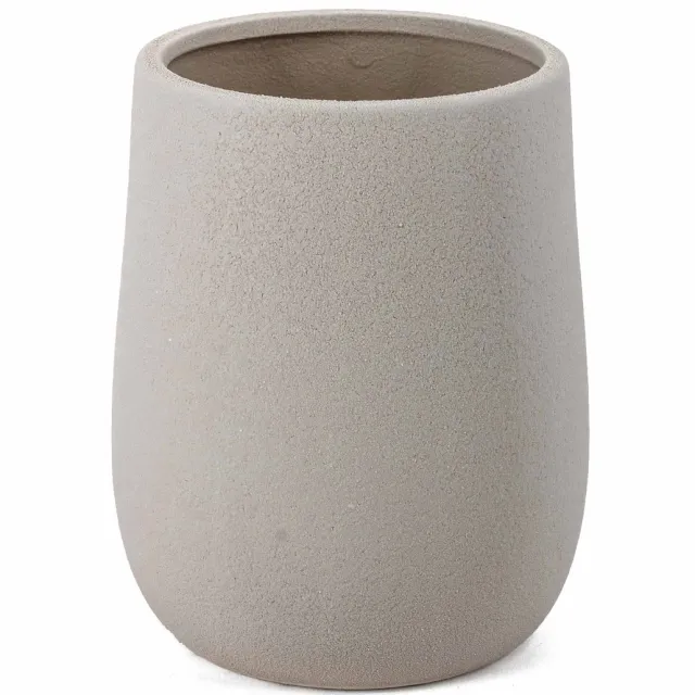 Homebound by Kolony HomeBound by KY | Aardewerk vaas sand | 12,1x12,1x15,3cm | vaas zand aardewerk