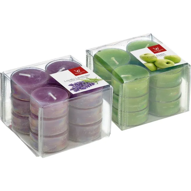 Trend Candles Geurkaarsen theelichtjes - 24 stuks - verse lavendel en verse appel Multi