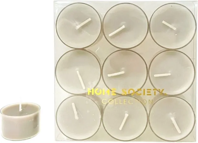 Home Society Waxinelichtjes - Theelichtjes - 9 stuks - Zwart