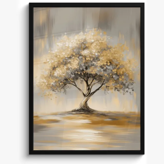 FrameYourWall Poster in lijst - Fotolijst 50x70 cm - Posters - Schilderij - Boom - Abstract - Bladeren - Posterlijst zwart - Decoratie - Wanddecoratie woonkamer - Muurdecoratie slaapkamer