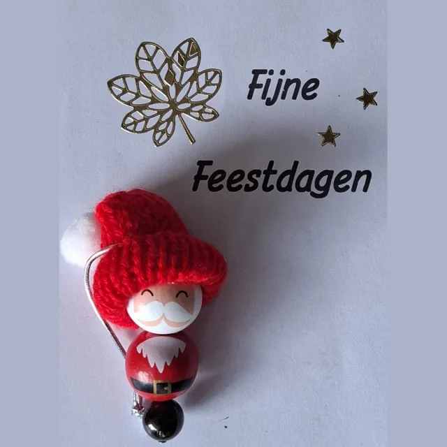 mineraalsteen Kerstman "Onyx" Boomversiering zwart