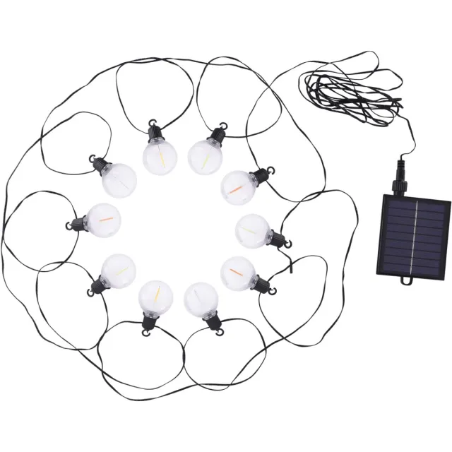 STRÜHM GLASI - SOLAR LED Lichtsnoer 7.50m - Voor Buiten - Lichtslinger met 10 lampjes - Warm Wit en gekleurd licht - Tuinverlichting - 8 Modes - IP44