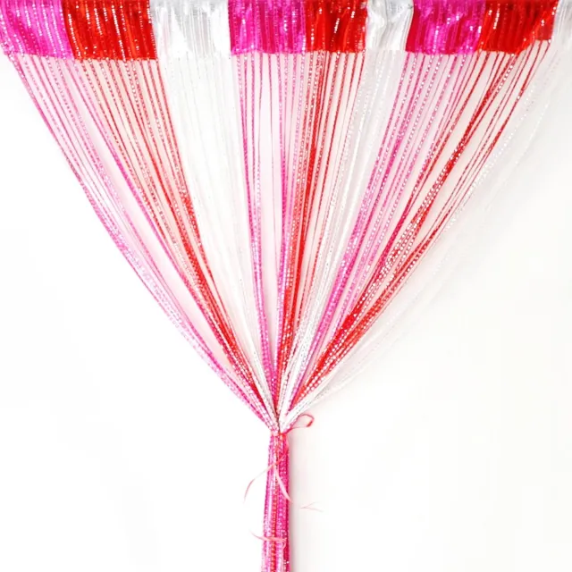 Unyqoos Decoratief glitter draadgordijn voor ramen en deuren met vliegenbescherming Rood, Roze, Rood, Wit