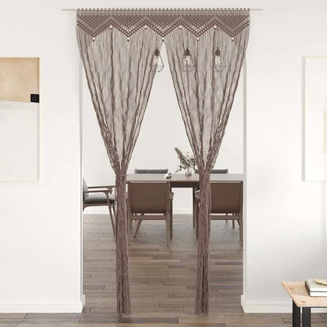 vidaXL Gordijn macramé 140x240 cm katoen taupe