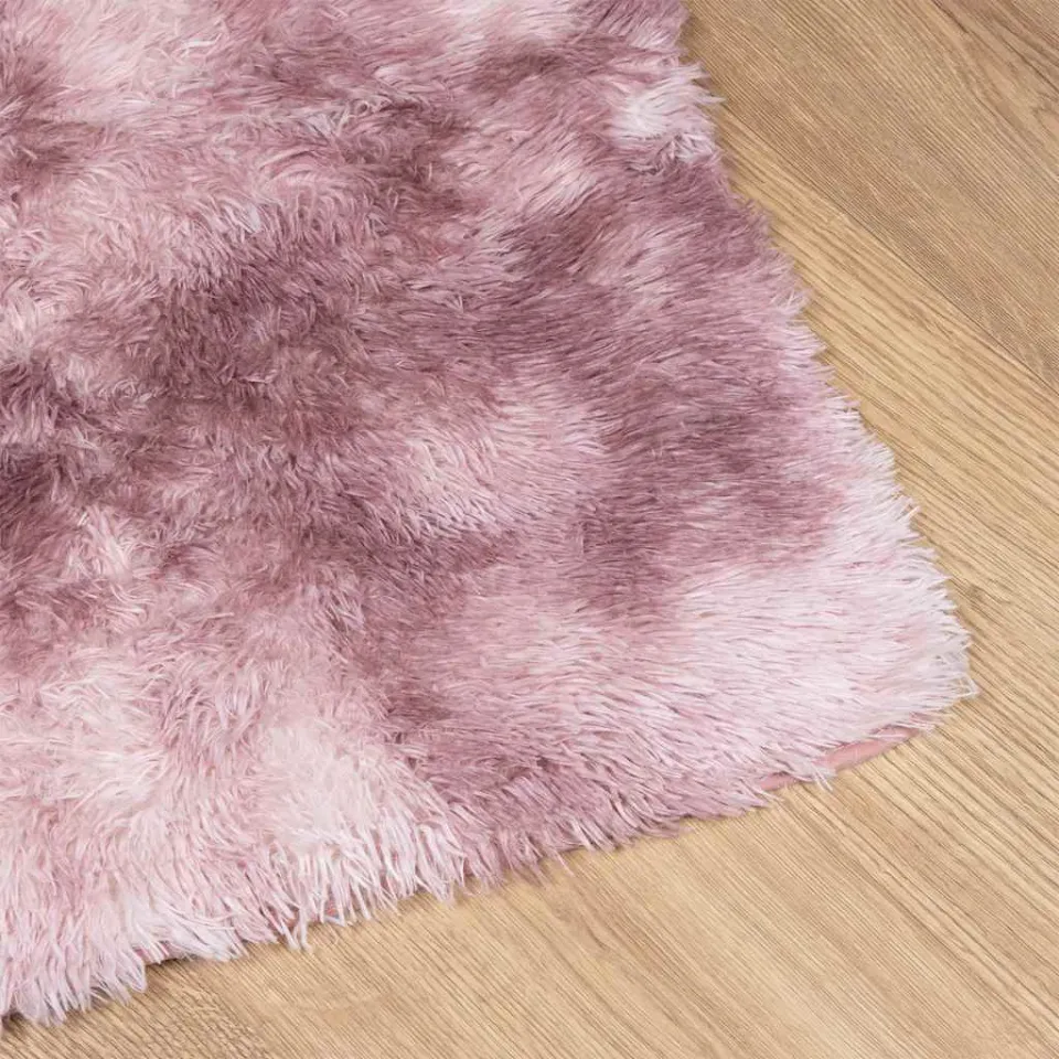 vidaXL Hoogpolig vloerkleed NAVARRA 60x100 cm polyester stoffig roze, foto 4