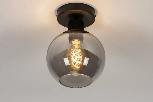 Lumidora Plafondlamp 74040 - Plafonniere - MARIEKE - E27 - Zwart - Grijs - Metaal - ⌀ 18 cm
