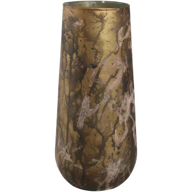 PTMD COLLECTION PTMD Sjoerd Ronde Vaas - H27 x Ø12 cm - Glas - Bruin