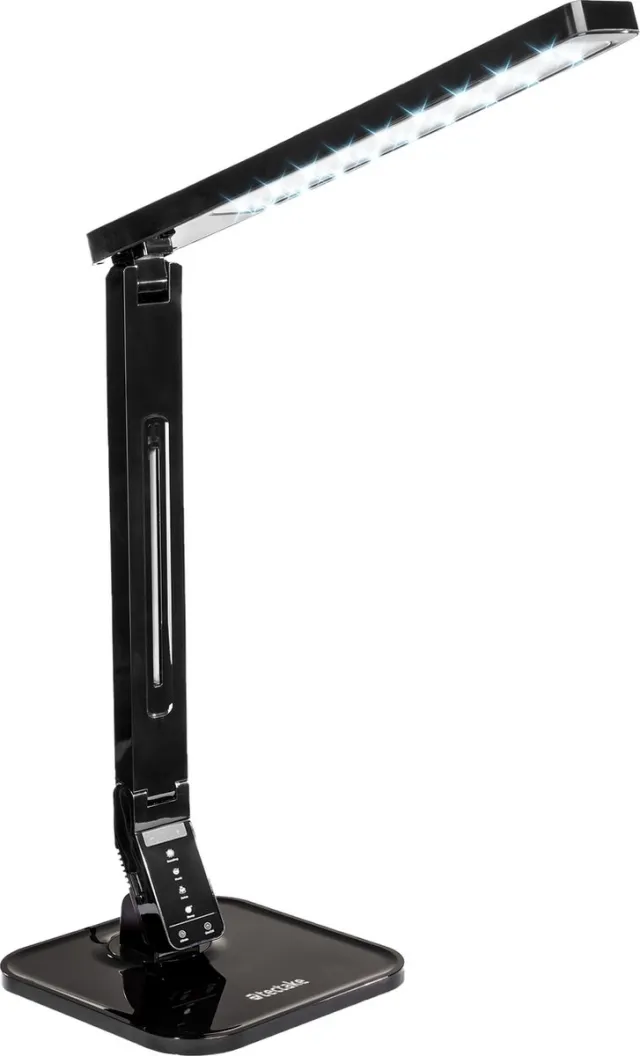 Tectake LED Bureaulamp - 14W - USB-Aansluiting voor Opladen van Tablets en Smartphones - Dimbaar - Timerfunctie - 4 Modusinstellingen - Zwart 1 Lamp