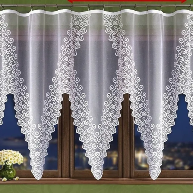 Wisan Nenufar - jacquard vitrage- Gordijn 440x180 cm - jacquardvitrage- curtains - Jacquardgordijnen- wit- 440 x 180 cm