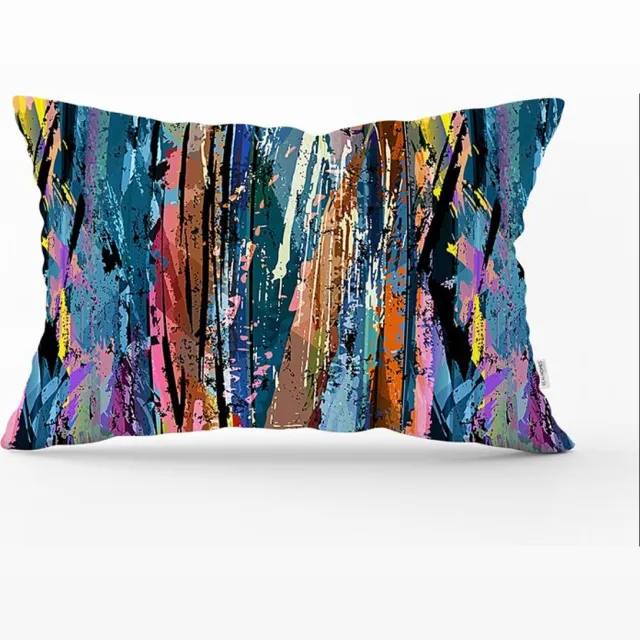 De Groen Home KUNST Velvet Kussenhoes 30x50 cm - Waterverf - Fluweel Sierkussenhoes Blauw