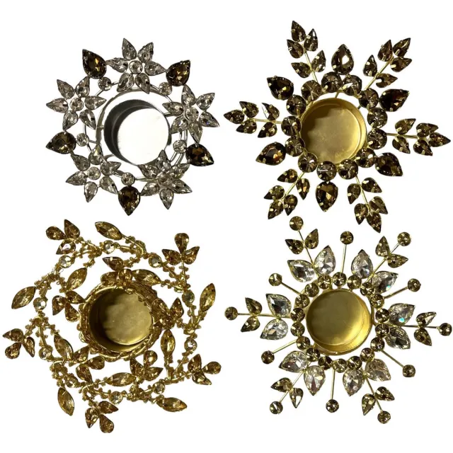 Home Society Waxinelichthouder - Bling - Goudkleurig - Set van 4