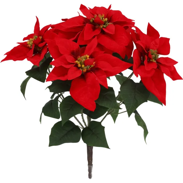 maxifleur Kunstplanten Poinsettia kerstster kunstplant 40cm Rood