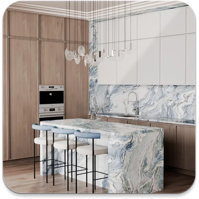 Coloray Decoratieve Rechthoekige Wandspiegel – Afgeronde Hoeken – Moderne Spiegel – Voor Badkamer, Woonkamer, Slaapkamer, Hal en Entree – Spiegel voor aan de Muur – Stijlvolle Interieurdecoratie – 50x50 cm