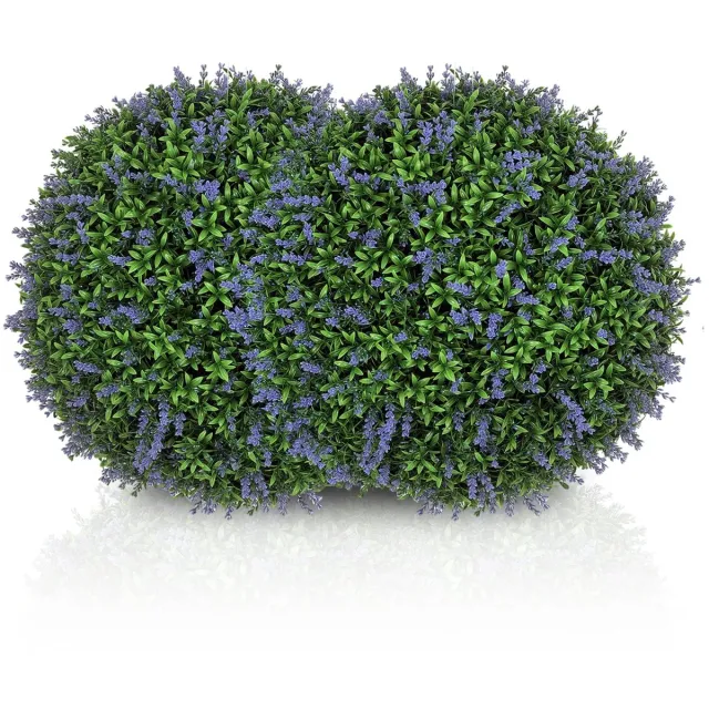 VIEMAE Kunstplant - Kunstplant voor binnen en buiten - Kunstbloemen - Kunstplanten - Lavendel - 2 stuks - ⌀42cm - Groen, paars
