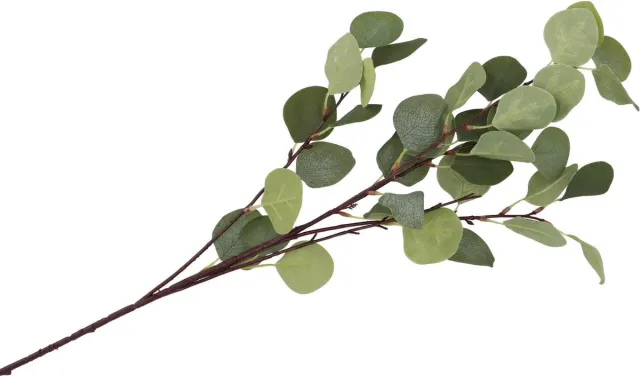 DK design Kunstbloem Eucalyptus tak Real Touch - 90 cm - groen - losse steel - Kunst zijdebloemen