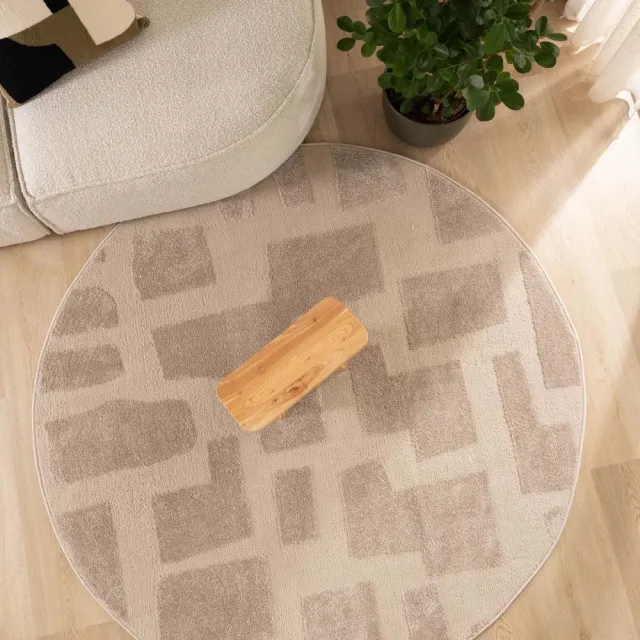 Nordic Weavers Rond vloerkleed Scandinavisch - Contour Stone beige 140