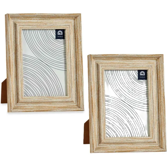 Giftdecor Fotolijstje voor een 13 x 18 cm foto - 2x - licht hout - frame 19 x 24 cm Lichtbruin