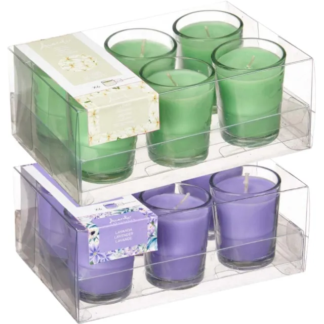 Arte r Arte regal geurkaarsen set - 6x lavendel - 6x jasmijn - in glas - 8 branduren Groen