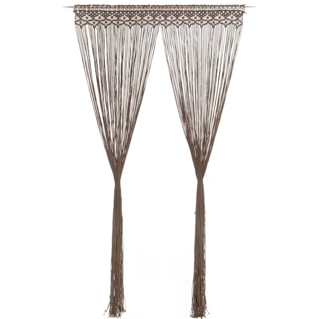 vidaXL Gordijn macramé 140x240 cm katoen taupe