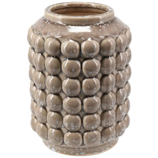 Home & Styling Vaas Bubbels - keramiek - beige - D15 x H20 cm - Moderne woonstijl bloemenvaas