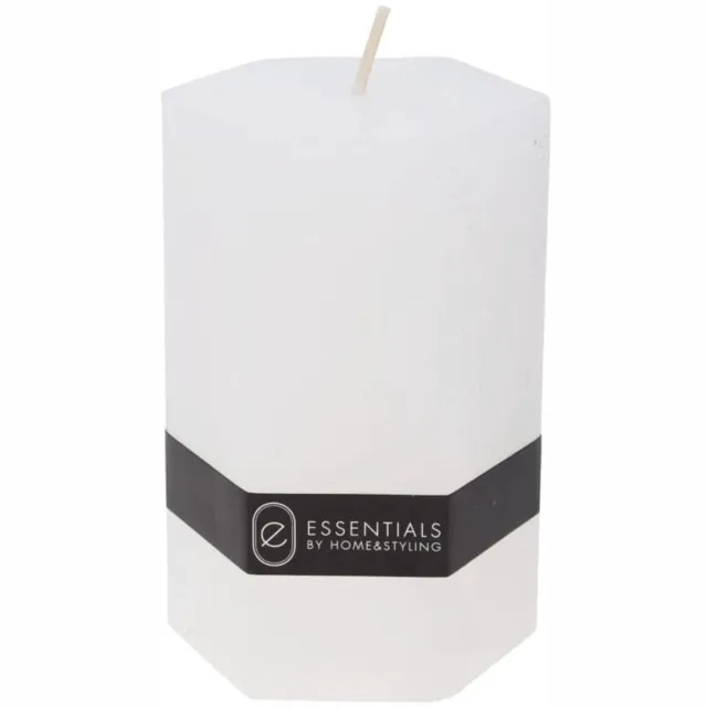 Koopman Excellent Houseware - Decoratieve Kaars - 7x10cm - Sierlijk - Zeshoekig Goud;Wit;Zilver