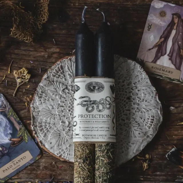 Anima Mundi Protection Ritual Candle 2 Pack Zwart